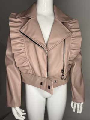 BOMBERS SIMILI CUIR ROSE