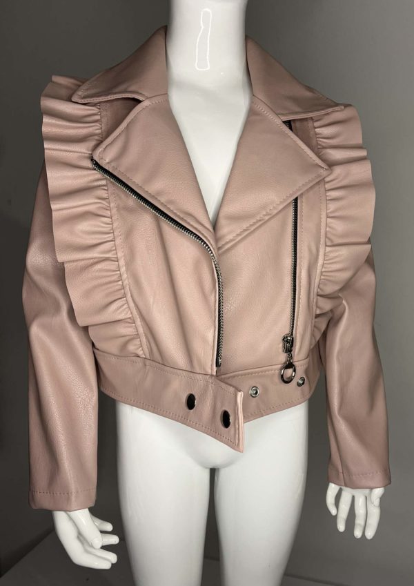 PHOTO 1 BOMBERS SIMILI CUIR ROSE
