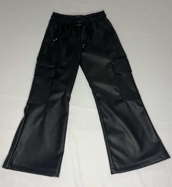 PHOTO 3 PANTALON CARGO SIMILI CUIR NOIR
