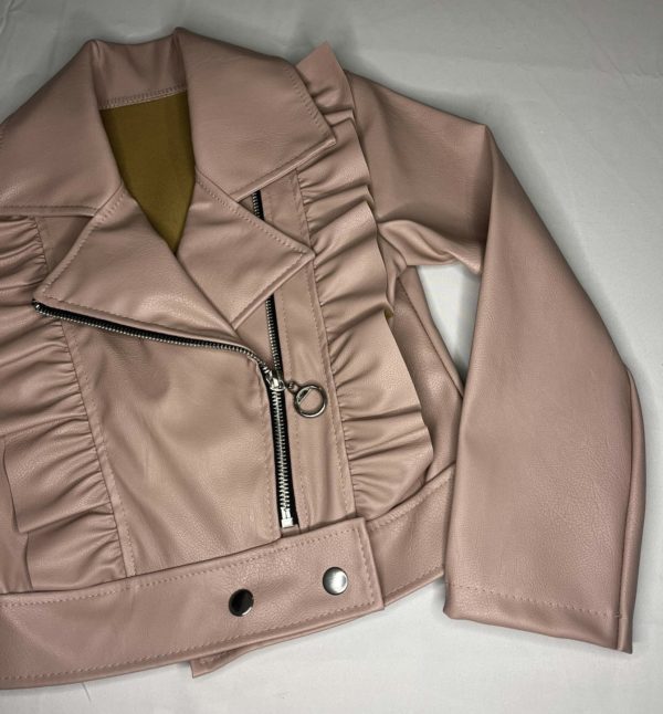 PHOTO 3 BOMBERS SIMILI CUIR ROSE