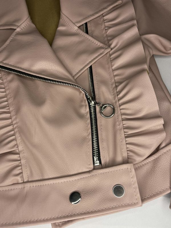 PHOTO 4 BOMBERS SIMILI CUIR ROSE