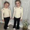 T SHIRT STRASS BEIGE MANCHES LONGUES