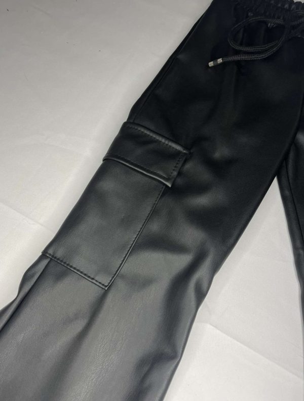 PHOTO 5 PANTALON CARGO SIMILI CUIR NOIR