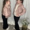 BOMBERS SIMILI CUIR ROSE
